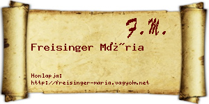 Freisinger Mária névjegykártya